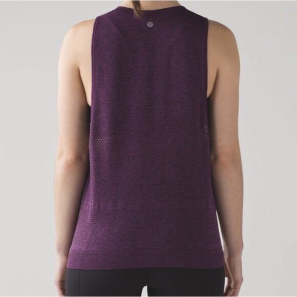 Lululemon Women Purple Aurora Black Breeze By Muscle Mesh Sleeveless Tank Top 10 - Picture 8 of 9